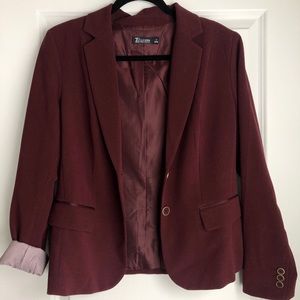 NY&Co 7th Avenue 2-button Burgundy Blazer, Size 10